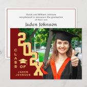 Moderne Klasse van 2025 Afstudeerder FOTO Graduati Kaart (Voorkant / Achterkant)