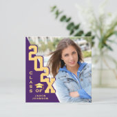 Moderne Klasse van 2025 Afstudeerder FOTO Graduati Kaart (Staand voorkant)