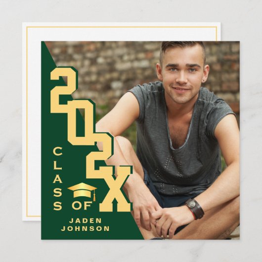 Moderne Klasse van 2025 Afstudeerder FOTO Graduati Kaart (Voorkant / Achterkant)