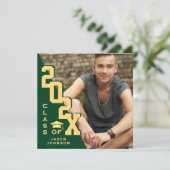 Moderne Klasse van 2025 Afstudeerder FOTO Graduati Kaart (Staand voorkant)