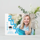 Moderne Klasse van 2025 Afstudeerder FOTO Graduati Kaart (Staand voorkant)