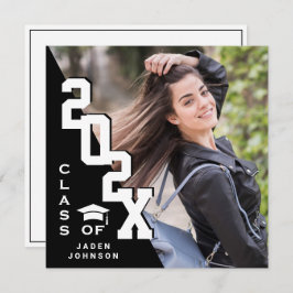 Moderne Klasse van 2025 Afstudeerder FOTO Graduati Kaart