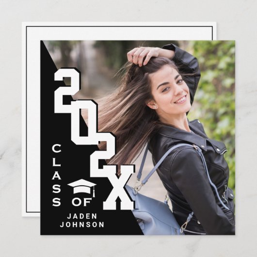 Moderne Klasse van 2025 Afstudeerder FOTO Graduati Kaart (Voorkant / Achterkant)