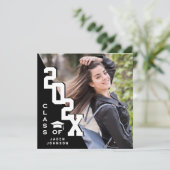 Moderne Klasse van 2025 Afstudeerder FOTO Graduati Kaart (Staand voorkant)