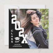 Moderne Klasse van 2025 Afstudeerder FOTO Graduati Kaart (Voorkant)