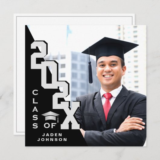 Moderne Klasse van 2025 Afstudeerder FOTO Graduati Kaart (Voorkant / Achterkant)