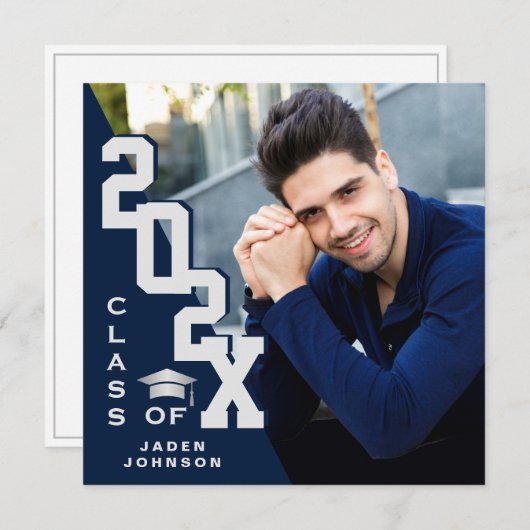 Moderne Klasse van 2025 Afstudeerder FOTO Graduati Kaart (Voorkant / Achterkant)