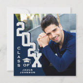 Moderne Klasse van 2025 Afstudeerder FOTO Graduati Kaart (Voorkant)