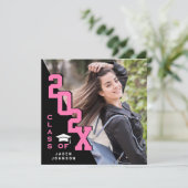 Moderne Klasse van 2025 Afstudeerder FOTO Graduati Kaart (Staand voorkant)