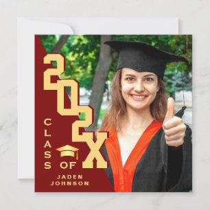 Moderne Klasse van 2025 Afstudeerder FOTO Graduati Kaart