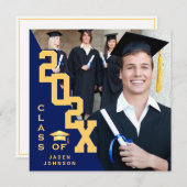 Moderne Klasse van 2025 Afstudeerder FOTO Graduati Kaart (Voorkant / Achterkant)