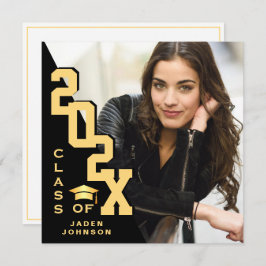 Moderne Klasse van 2025 Afstudeerder FOTO Graduati Kaart