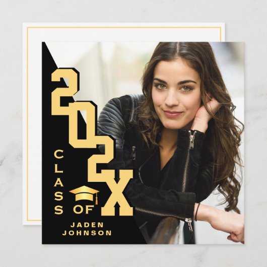 Moderne Klasse van 2025 Afstudeerder FOTO Graduati Kaart (Voorkant / Achterkant)