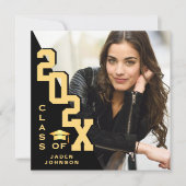 Moderne Klasse van 2025 Afstudeerder FOTO Graduati Kaart (Voorkant)