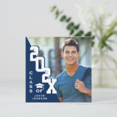 Moderne Klasse van 2025 Afstudeerder FOTO Graduati Kaart (Staand voorkant)