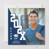 Moderne Klasse van 2025 Afstudeerder FOTO Graduati Kaart (Voorkant)