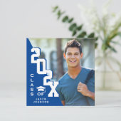 Moderne Klasse van 2025 Afstudeerder FOTO Graduati Kaart (Staand voorkant)