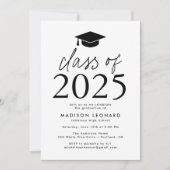 Moderne Klasse van 2025 Black Graduation Party Kaart (Voorkant)