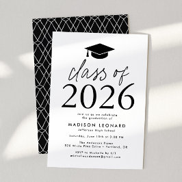 Moderne Klasse van 2025 Black Graduation Party Kaart