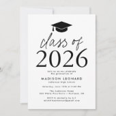 Moderne Klasse van 2025 Black Graduation Party Kaart (Voorkant)