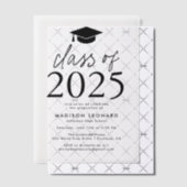 Moderne Klasse van 2025 Black Graduation Party Vellum Uitnodigingen (Offset (Uitnodiging))