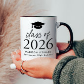 Moderne Klasse van 2025 Black Script Graduation Ca Mok
