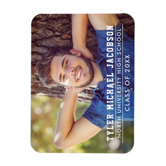 Moderne Klasse van 2025 Custom Afstuderen Foto Magneet (Verticaal)