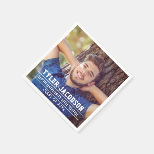 Moderne Klasse van 2025 Custom Afstuderen Foto Servet (Hoek)