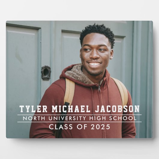 Moderne Klasse van 2025 Custom Afstuderen Fotoplaat (Voorkant)