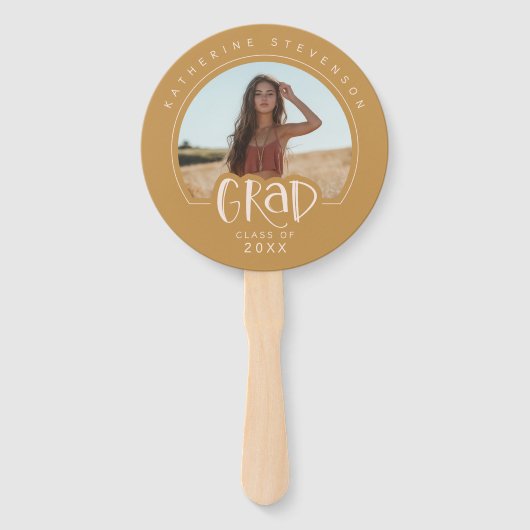 Moderne Klasse van 2025 Foto Afstudeerder Afstuder Handwaaier (Achterkant)