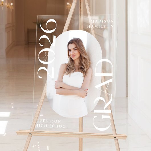 Moderne Klasse van 2025 Foto Afstuderen Welkom Acryl Bord