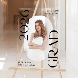 Moderne Klasse van 2025 Foto Afstuderen Welkom Acryl Bord