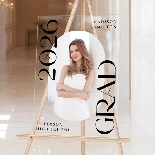 Moderne Klasse van 2025 Foto Afstuderen Welkom Acryl Bord