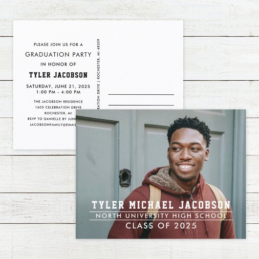 Moderne Klasse van 2025 Foto Graduation Party Briefkaart