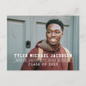 Moderne Klasse van 2025 Foto Graduation Party Briefkaart (Voorkant)