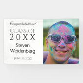 Moderne Klasse van 2025 Foto Graduation Party Spandoek (Horizontaal)