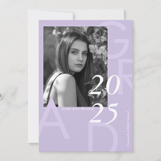 Moderne Klasse van 2025 Foto Minimal Afstuderen Kaart (Voorkant)