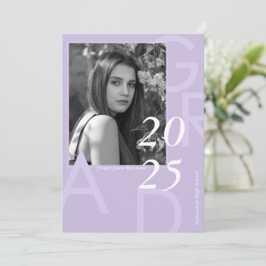 Moderne Klasse van 2025 Foto Minimal Afstuderen Kaart (Staand voorkant)