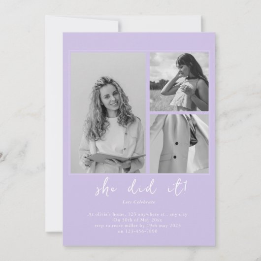 Moderne Klasse van 2025 Foto Minimal Afstuderen Kaart (Achterkant)