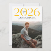 Moderne Klasse van 2025 Geel 2 Foto Afstuderen Aankondiging (Voorkant)