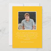 Moderne Klasse van 2025 Geel 2 Foto Afstuderen Aankondiging (Achterkant)