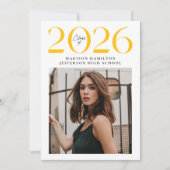 Moderne Klasse van 2025 Geel 2 Foto Afstuderen Aankondiging (Voorkant)