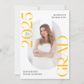 Moderne Klasse van 2025 Geel 2 Foto Afstuderen Aankondiging (Voorkant)