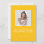 Moderne Klasse van 2025 Geel 2 Foto Afstuderen Aankondiging (Achterkant)