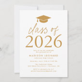 Moderne Klasse van 2025 Gold Graduation Party Kaart (Voorkant)
