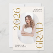 Moderne Klasse van 2025 Gold Photo Graduation Part Kaart (Voorkant)