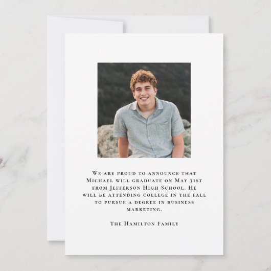 Moderne Klasse van 2025 Goud 2 Foto Afstuderen Aankondiging (Achterkant)