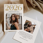 Moderne Klasse van 2025 Goud 2 Foto Afstuderen Aankondiging