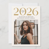 Moderne Klasse van 2025 Goud 2 Foto Afstuderen Aankondiging (Voorkant)