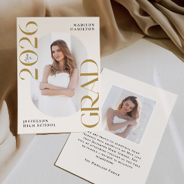 Moderne Klasse van 2025 Goud Afstudeerder 2 Foto A Aankondiging